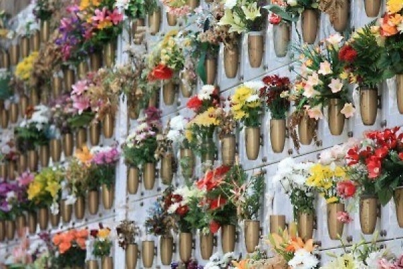 Mausoleum Silk Flower Arrangement