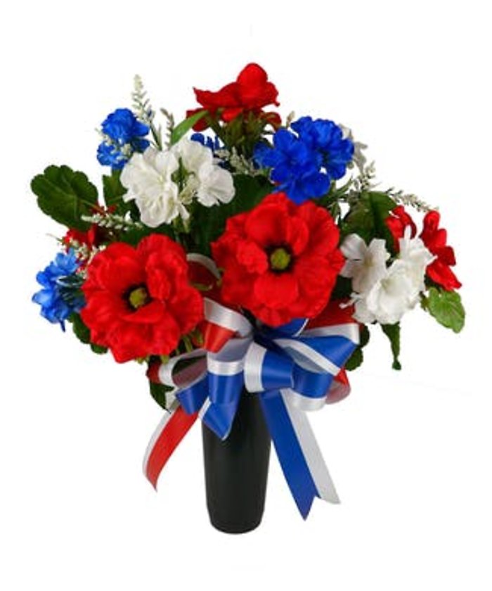 Patriotic Silk Graveside Flowers