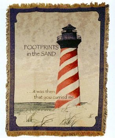 Footprints Lighthouse Throw