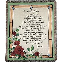 Lord\'s Prayer Floral Throw