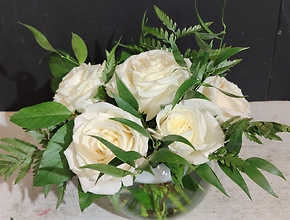 Half Dozen White Rose Pave