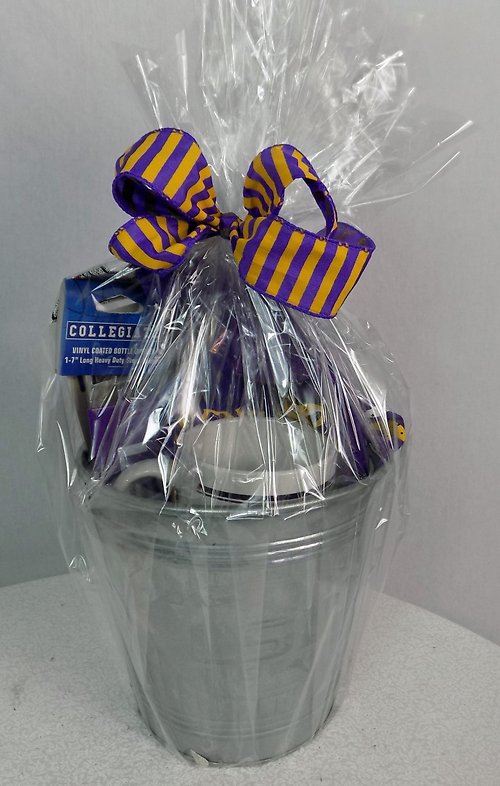 LSU Gift basket in Metal Chiller