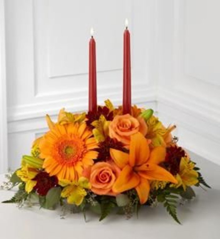 Thanksgiving Centerpiece with candles