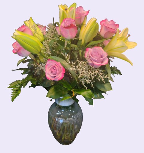 Prettiest Dozen Roses & Lilies