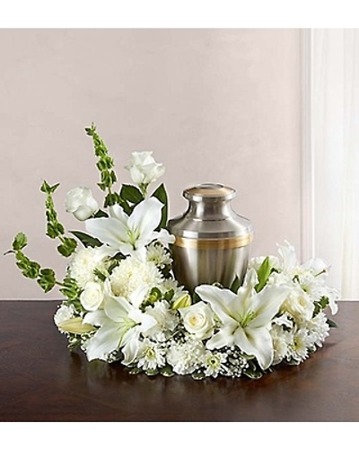 White Modern Cremation Wreath