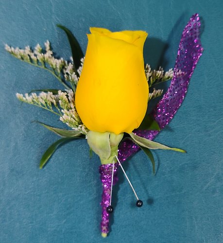 Colorful Single Rose Boutonniere