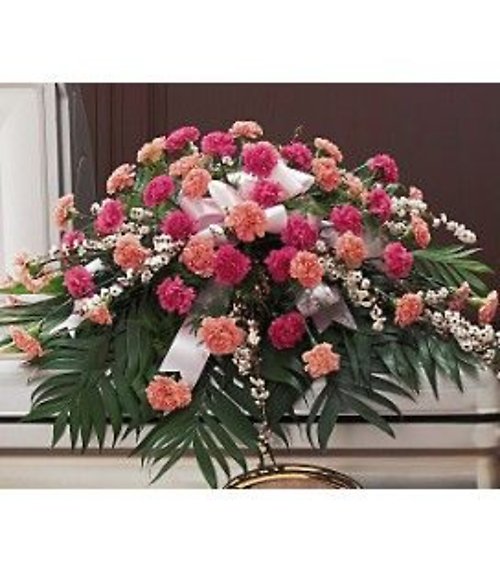 Pink Carnation Casket Cover