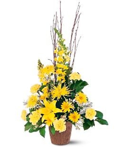 Bright Yellow Funeral Basket