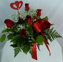 Half Dozen Red Long Stem Roses - Vday
