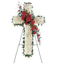 White Cross with Red Carnations