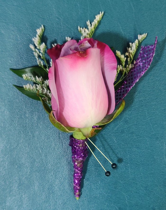 Colorful Single Rose Boutonniere