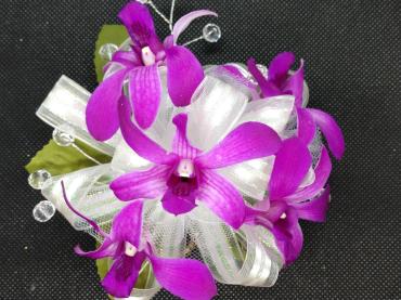 Purple Orchids Premade Wristlet Corsage