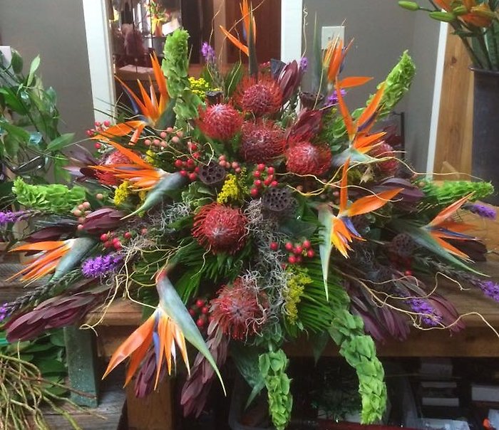 Large Tropical Casket Cover