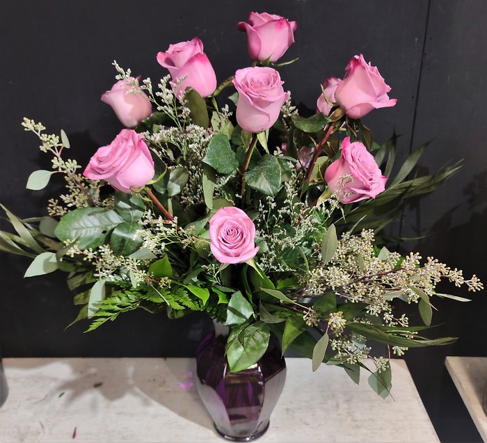 One Dozen Lavender Roses