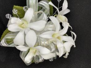 White Orchids Pre-made Wristlet Corsage