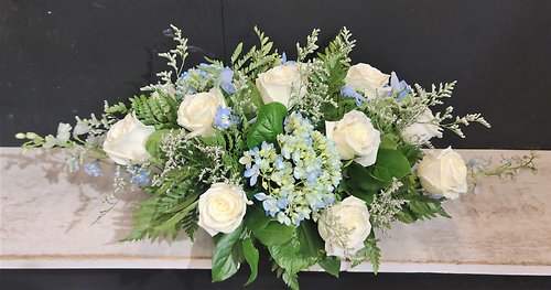Blue and White Long & Low Centerpiece