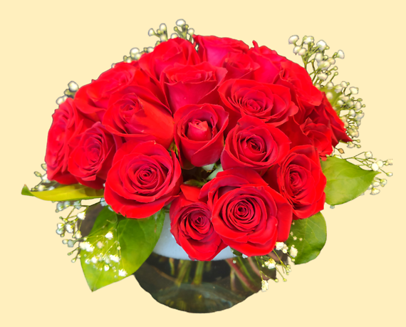 Two Dozen Red Pave Roses