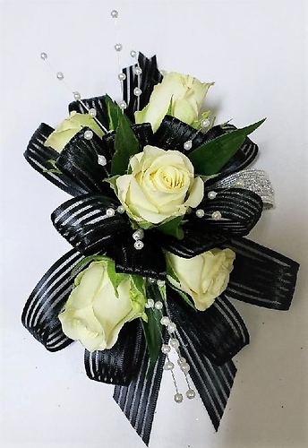 White Spray Roses Boutonniere