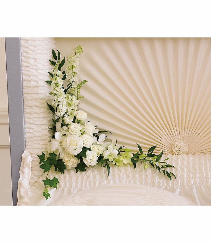 White Corner Casket Piece
