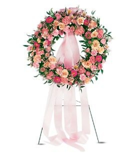 Large Mixed Spring Wreath on a Stand