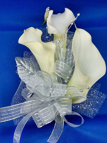 White Mini Calla Lily Wristlet Corsage