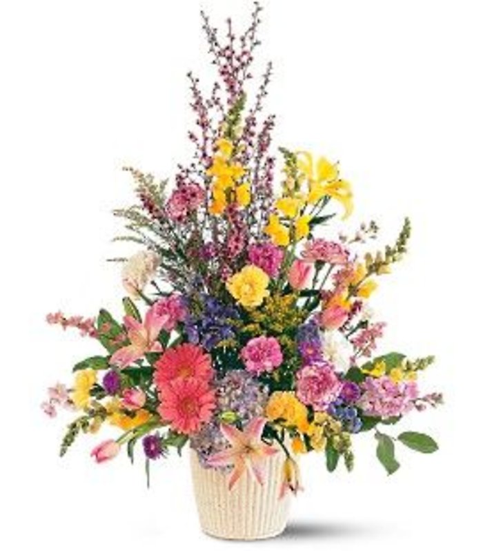 Large Spring Funeral Basket