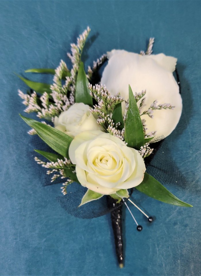 White Single Rose Boutonniere