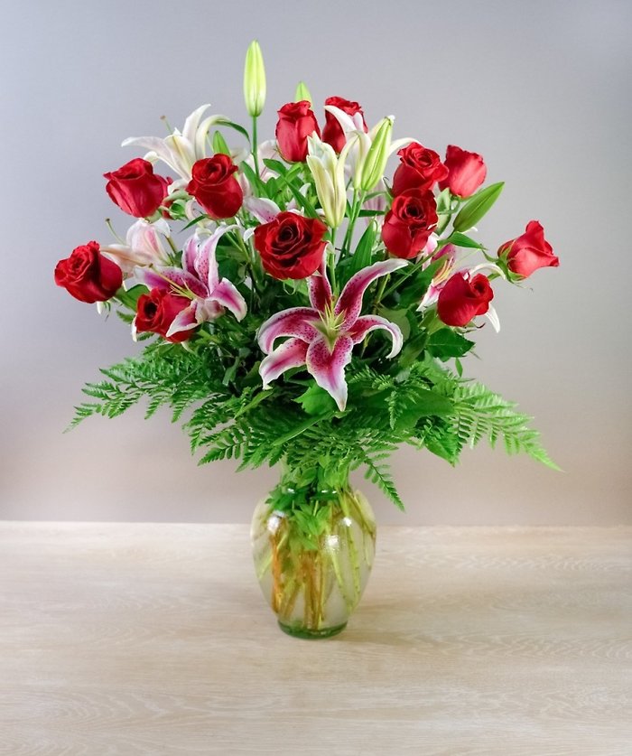 Red Roses and Lilies - Mday