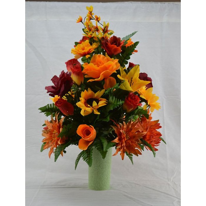 Seasonal Silk Graveside Flowers