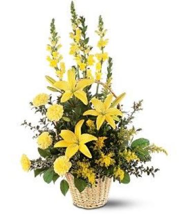 Yellow Funeral Basket