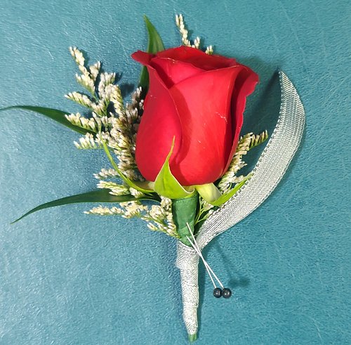 Colorful Single Rose Boutonniere