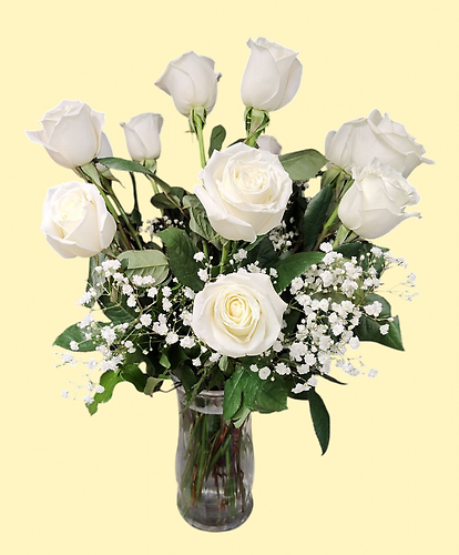 One Dozen White Roses