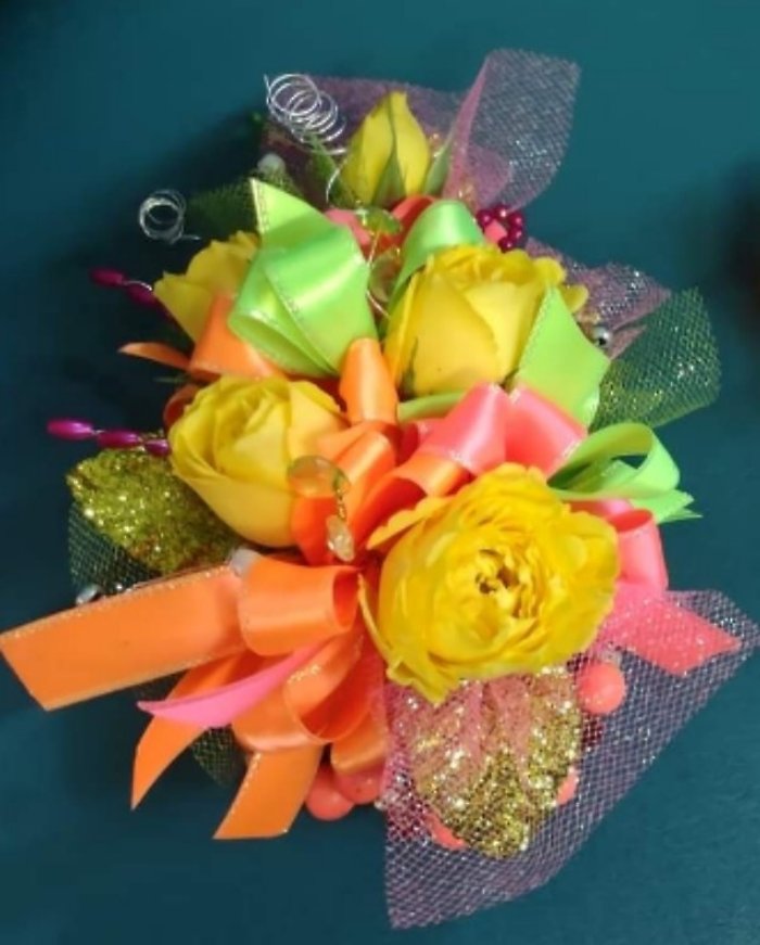 Colorful Linear Upgraded Wristlet Corsage