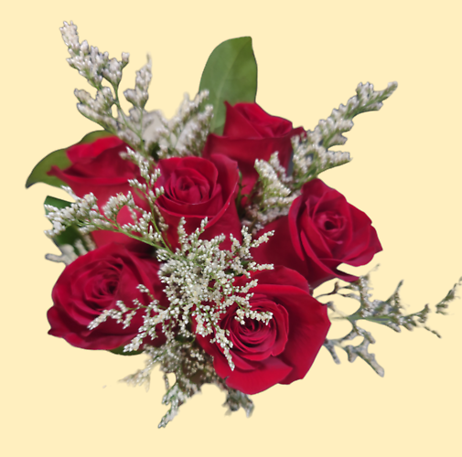 Six Premium Colorful Roses Nosegay