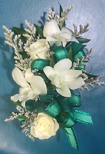 White Orchid & Rose Wristlet