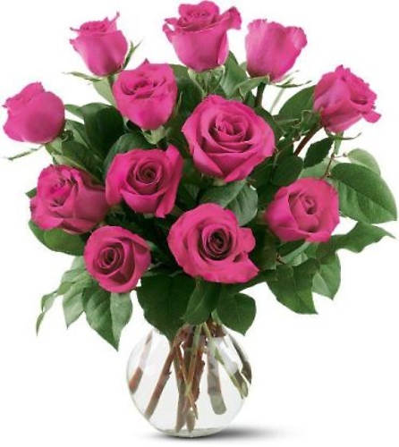 One Dozen Pink Roses - Mday