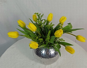 10 Tulip Upgraded in Silver Metal Bubble