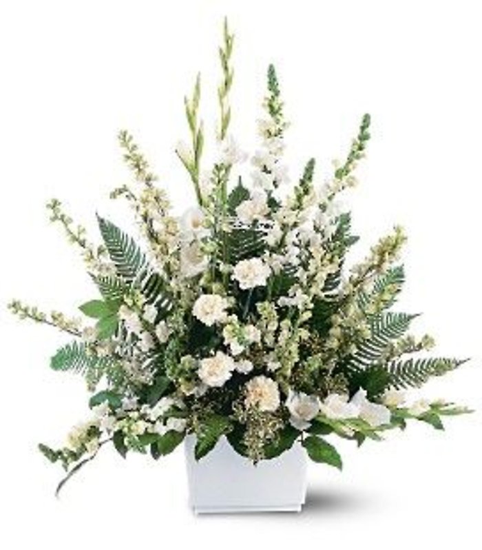Large White Funeral Basket