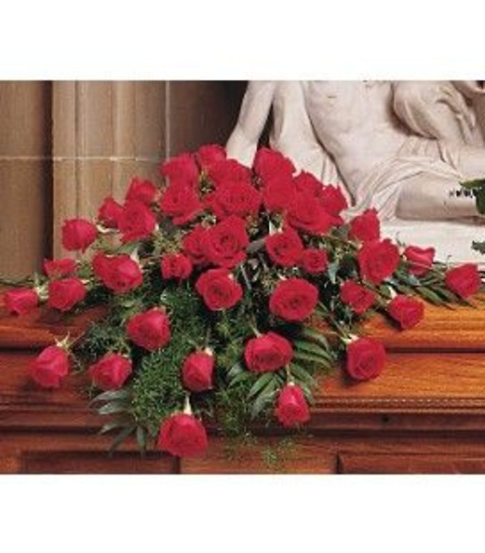 Red Rose Casket Cover