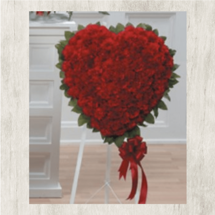 Red Heart Standing Spray