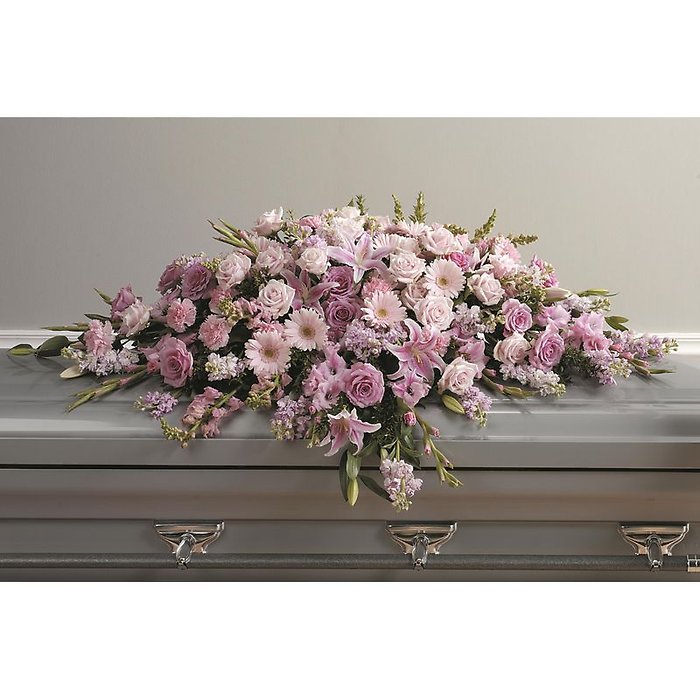 Pink & Purple Closed Casket Cover