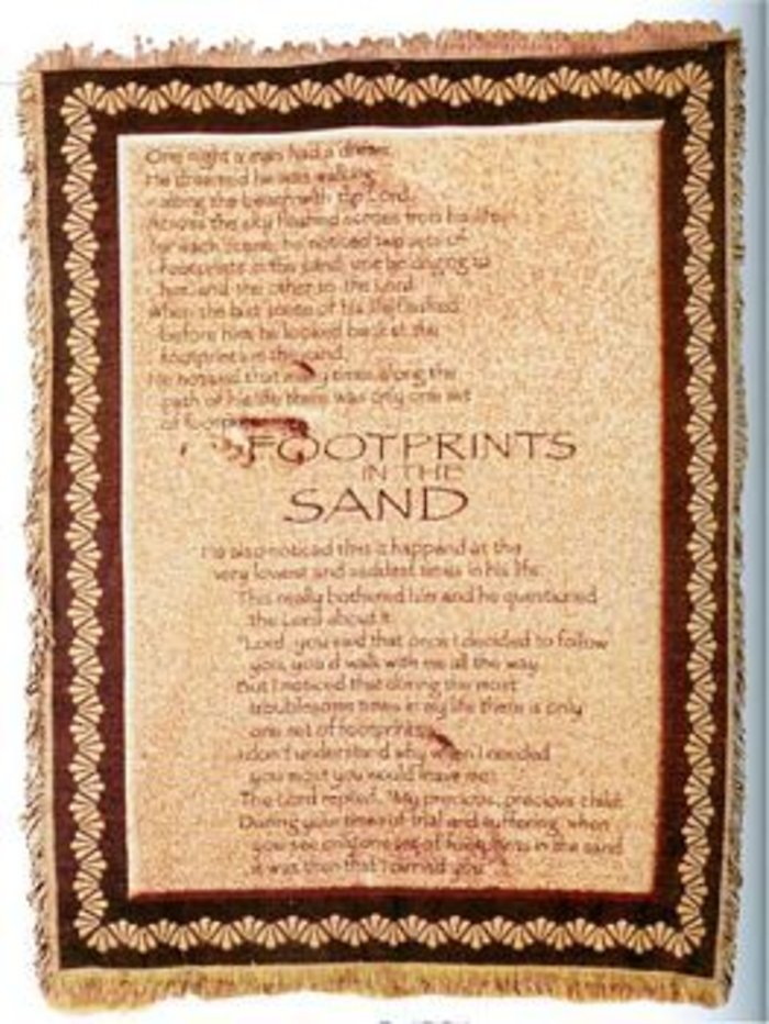 Footprints Poem Throw